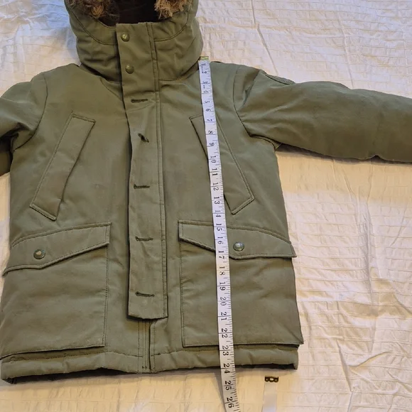 GAP Olive Parka with Faux Fur Trim - Picture 6 of 15